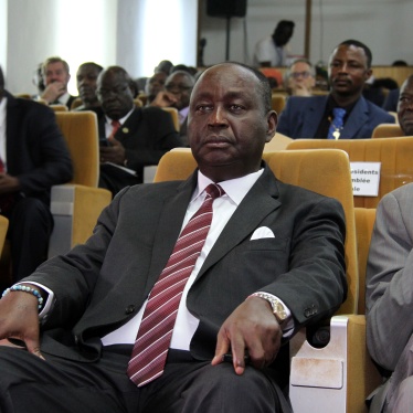 François Bozizé, former president of the Central African Republic, seated 